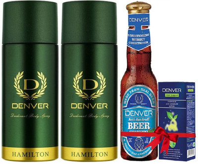 

Denver Hamilton Body Spray Pack Of 2 With Anti Dandruff Beer Shampoo(Set of 3)