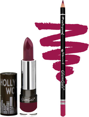 

GlamGals Buy High Definition Lipstick Cream finish 3.5gm & Get Lip Liner Pencil(Set of 1)