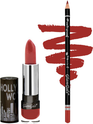 

GlamGals Buy High Definition Lipstick Cream finish 3.5gm & Get Lip Liner Pencil(Set of 1)
