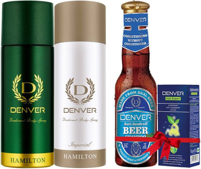 

Denver Imperial & Hamilton Body Spray With Anti Dandruff Beer Shampoo(Set of 4)