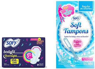 

Sofy Bodyfit Overnight Pad, Soft Tampons(Set of 2)