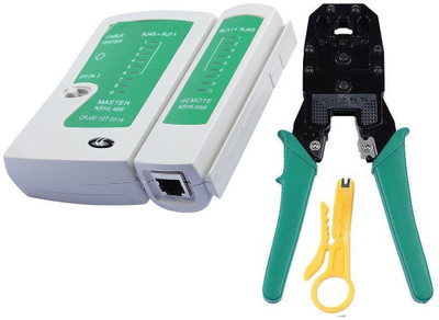 

Inditrust Combo of Crimping Tool and Lan Cable Tester RJ 45 RJ11 Combo Set