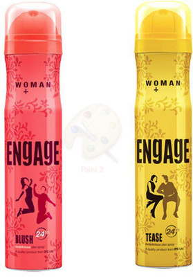 

ENGAGE DEODORANT BLUSH& TEASE Body Spray - For Women(150 ml, Pack of 2)