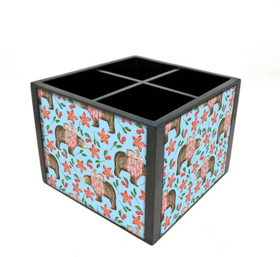 

Nutcase 4 Compartments Wooden Remote Stand(Multicolor)