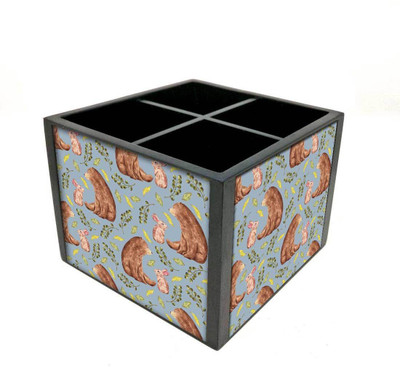 

Nutcase 4 Compartments Wooden Remote Stand(Multicolor)