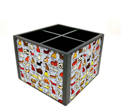 

Nutcase 4 Compartments Wooden Remote Stand(Multicolor)