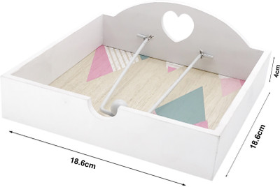 

House of Quirk 1 Compartments Wooden Wooden Tissue Holder for Kitchen Countertops, Table, Home (18.6x18.6x4cm)(White)