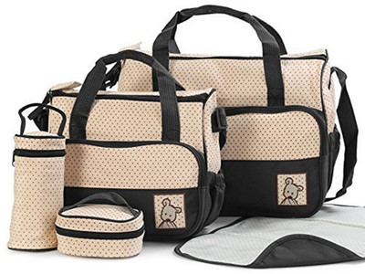 

Baby Bucket Diaper Bag/Baby/Mummy/Handbag 5pcs/set Baby Diaper Bag Nappy Mummy Bag Print Maternity Handbag Changing Baby Messenger Bag (Black) Baby Diaper Bag(Black, Beige), Beige;black