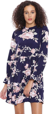 U.S. POLO ASSN. Women A-line Blue Mini/Short Dress
