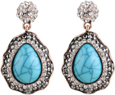 Shining Diva Stylish Fancy Party Wear  Turquoise Alloy Drops & Danglers