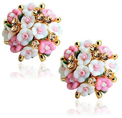 Shining Diva AAA High Quality Floral Gold Plated Stylish Fancy Party Wear Cubic Zirconia Alloy Stud Earring