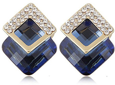 Shining Diva High Quality AAA 18k Gold Plated Crystal Stylish Fancy Party Wear Cubic Zirconia Alloy Stud Earring