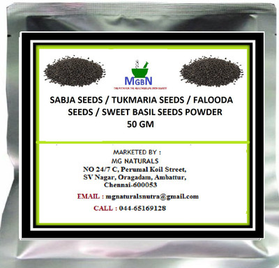 

MGBN SABJA SEEDS / TUKMARIA SEEDS / FALOODA SEEDS / SWEET BASIL SEEDS POWDER 50 GM(50 g)