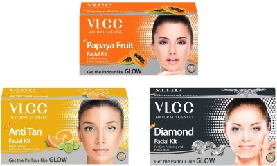 VLCC Original Papaya, Diamond and Anti-Tan Facial Kit(3 x 60 g)