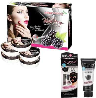 

Alfair Aroma BlackBerry Facial Kit With Charcoal Face Pack 900 g(Set of 2)