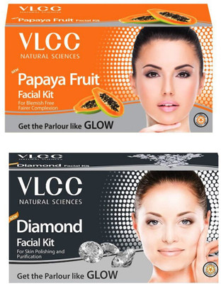 

VLCC Original Papaya and Diamond Facial Kit 120 g(Set of 2)