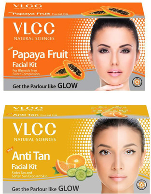 

VLCC Original Papaya and Anti-Tan Facial Kit 120 g(Set of 2)