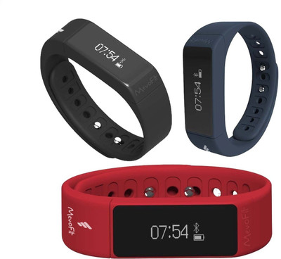 

MevoFit Drive - Fitness Band & Activity Tracker - Tracks Steps, Sleep, & Calories Burnt + Shows Notifications, Reminders & Alerts Fitness Band(Multicolor, Pack of 3), Blue;red & black