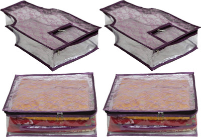 

ANNAPURNA SALES Designer Designer Full Transparent 5" Height Saree Blouse Cover With Front Heavy Net Garments Cover Combo Pack of 4 Pcs. PurpleNSB04(Multicolor)