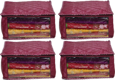 

ANNAPURNA SALES Designer Designer Parachute 9" Height Big Saree Cover or Wardrobe Organizers or Garments Cover Combo Pack of 4 Pcs. MaroonPS04(Maroon)