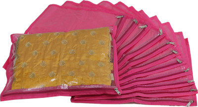 

ANNAPURNA SALES Designer Designer Non-Woven Single Saree Cover or Garments Cover Combo Pack of 12 Pcs. PinkS12(Pink)