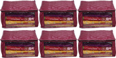 

ANNAPURNA SALES Designer Designer Parachute 9" Height Big Saree Cover or Wardrobe Organizers or Garments Cover Combo Pack of 6 Pcs. MaroonPS06(Maroon)