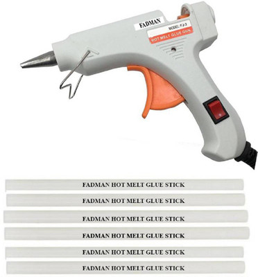 FADMAN White Mini 20 Watt On Off Switch With 6 Hot Melt Sticks Standard Temperature Corded Glue Gun (7 mm) Standard Temperature Corded Glue Gun(7 mm)