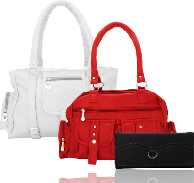 

Lady bar Hand-held Bag(Red, White, Black), Black;red;white