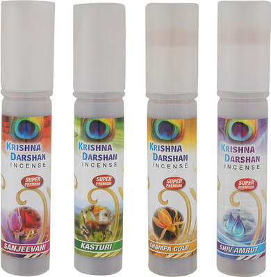 Krishna Darshan Agarbatti Set of 4 x 100 gms Sanjeevani, Shiv Amrut, Champa Gold & Kasturi(75 Units) Krishna Darshan Agarbatti Set of 4 x 100 gms Sanjeevani, Shiv Amrut, Champa Gold & Kasturi(75 Units)