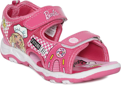 Barbie Girls Velcro Sports Sandals(Pink