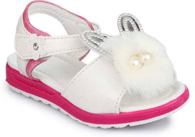 

PHEDARUS Girls Slip-on Strappy Sandals(White