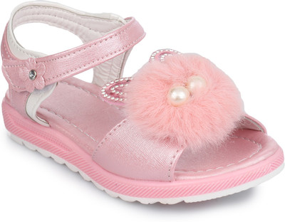 

PHEDARUS Girls Slip-on Strappy Sandals(Pink, Light pink