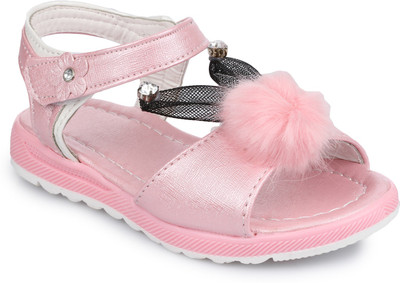 

PHEDARUS Girls Slip-on Strappy Sandals(Pink, Light pink