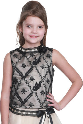 Cutecumber Baby Girls Party Lace Top(Black, Pack of 1) Flipkart