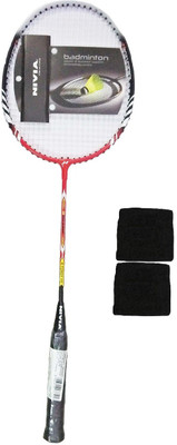 

Nivia Combo of two one 'M Power 300' Badminton racket (Strung) and one Pair of Wrist band (Color on availability)- Badminton Kit