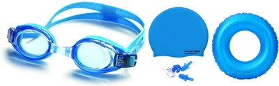 

FACTO POWER ASSORTED COLOR GOGGLES, CAP WITH EAR, NOSE PLUG & 50 CENTIMER TUBE Swimming Kit