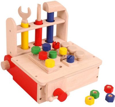 

Brainsmith Portable Workbench - Wooden Toys - Early Learning(Multicolor)