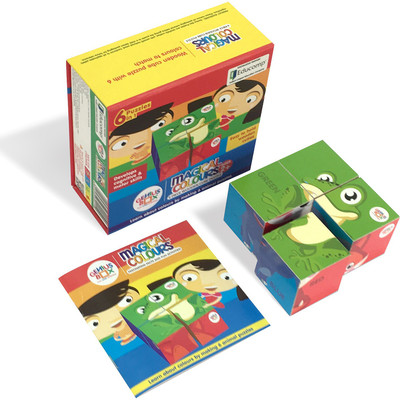 

Genius Box Learning and Educational Toys for Children: Colors 6 in 1 Wooden Cube Puzzle (4 Pieces)(Multicolor)