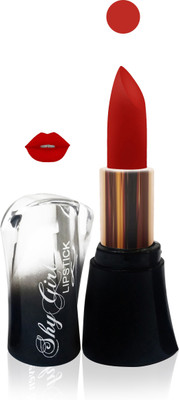

femina09 cosmetics makeup shy girl matte lipstick non transfer red color set 0f 1(red)