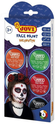 

Jovi Cream Face Paint Kit : Halloween Theme ( 6 jars 8ml each + 1 Brush + 2 Sponges) 174P(Pack of 6)