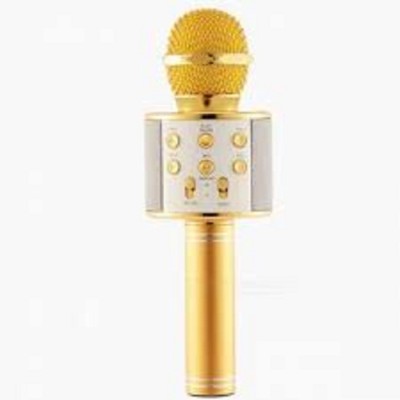 

Zrose Original Karaoke Wireless Bluetooth Microphone WS- 858 Portable Alloy Player Speaker for Apple/Android Smartphone Or PC 12 858 Bluetooth mic(Golden)