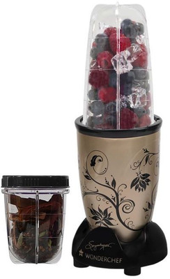 

Wonderchef Nutri Blend Champagne with free recipe book 400 W Juicer Mixer Grinder(Multicolor, 2 Jars)