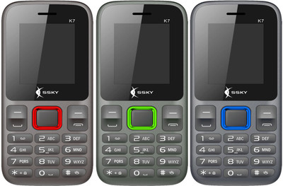 

Ssky K7 Combo of Three Mobiles(Black Red, Black Green, Black Blue)