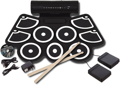

Prince Toys Electronic Roll Up MIDI Drum Kit with Built-in Speakers (Black)(Black)