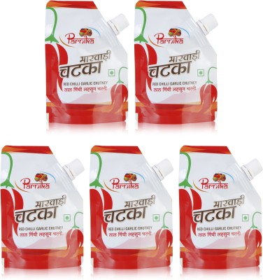 

Parnika [Pack of 5] Red Chilli Garlic Chutney - Marwari Chatka(500 g, Pack of 5)