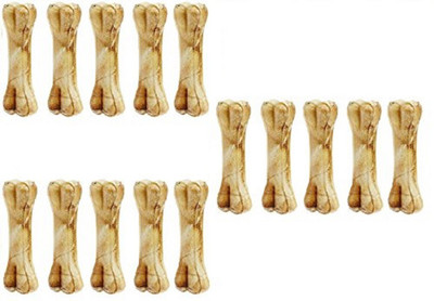 

Foodie Puppies Pressed Dog Bone 5 inches - Pack of 15 bones Chicken Dog Chew(750 g, Pack of 15)