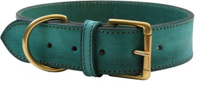 

PetSutra Leather Dog Collar Sea Green – Adjustable Premium Handmade Fashion Collar Dog Everyday Collar(Medium, Sea Green)