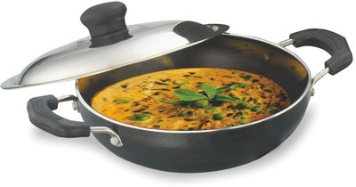 

Vijayalakshmi Kadhai 26 cm with Lid(Aluminium, Non-stick), Grey