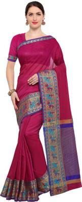 Ligalz Printed Fashion Poly Silk Saree(Magenta) Ligalz Printed Fashion Poly Silk Saree(Magenta)