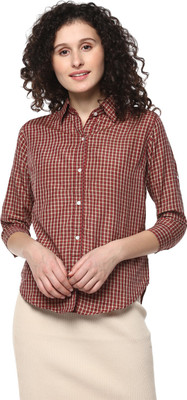 MAYRA Women Solid Casual Brown Shirt